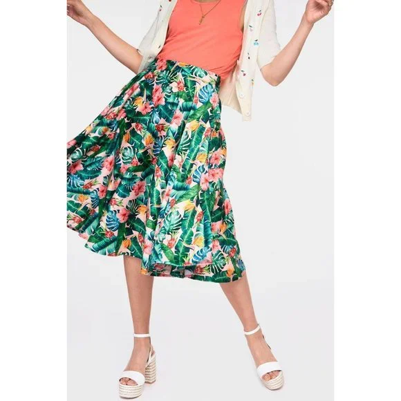Voodoo Vixen Valentina Skirt in Tropical Print - Picture 1 of 4
